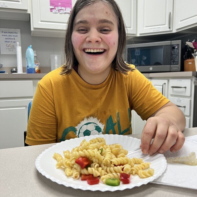 Tanya-Smiling-with-Pasta-Salad
