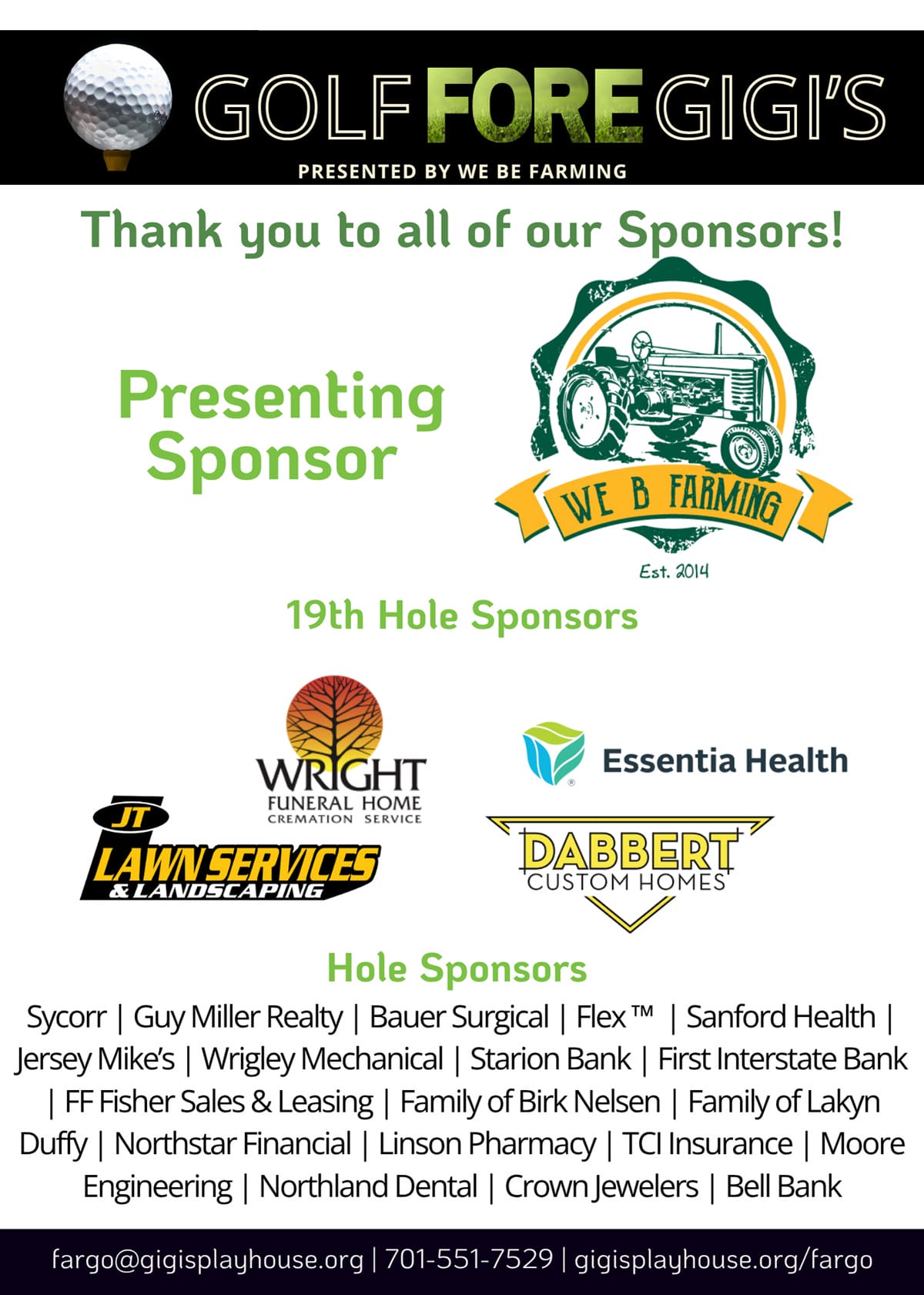 golf sponsor thank you