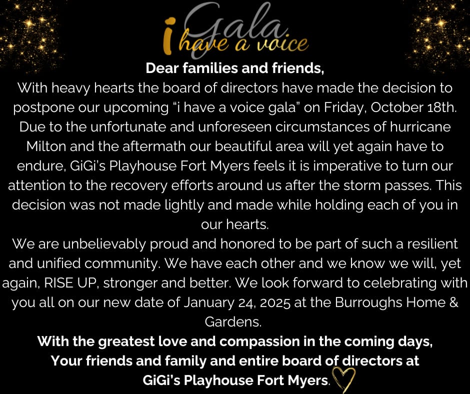 Gala Postponed