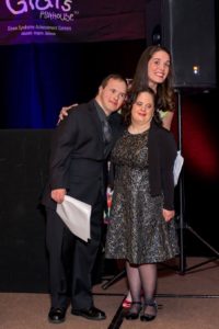 Chris & Caryn with Board President Erin Morris after speaking at the 2016 "i have a Voice" Gala.