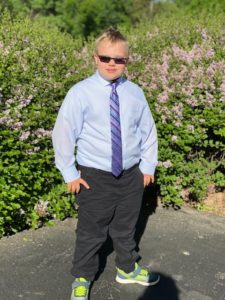 Grade School Boy with Down syndrome