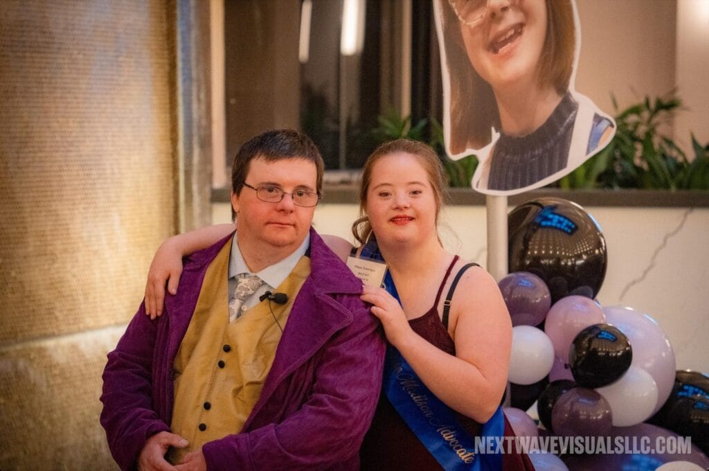 Adult self-advocates with Down syndrome dressed up for the annual gala.