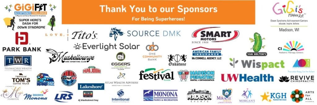 All our Dash for Down Syndrome Sponors!