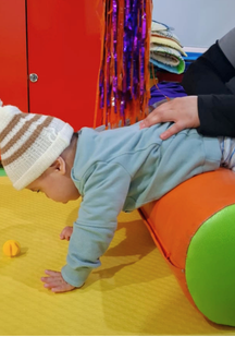 Kid indoor playing in playing room