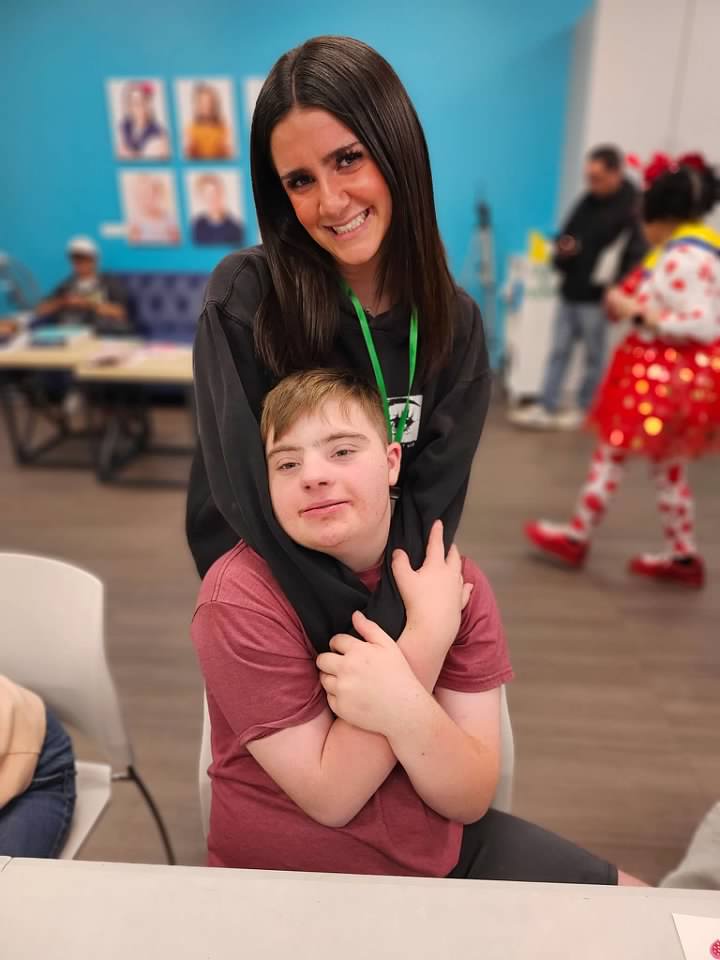 Super star volunteer, Deeba, with awesome participant, Jack, during Teen Tastic on Tuesday nights from 6pm-7pm