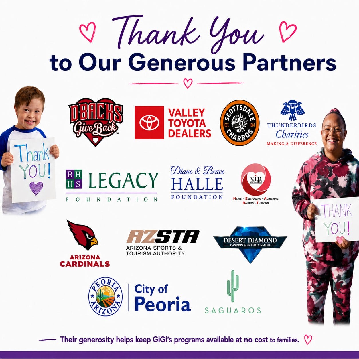 NEW thank you to our supporters