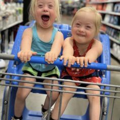 Madison and Katie giggling through a shopping trip.