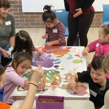 Tabletop painting at Destination Discovery.