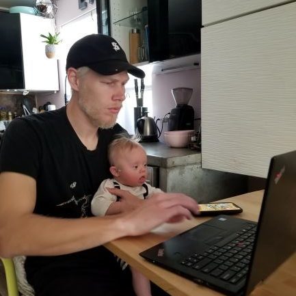 Andrew and Odin doing some work!