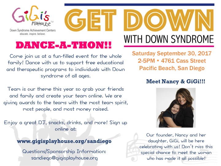 Nancy Gianni and GiGi will be in San Diego for our Dance-a-Thon!