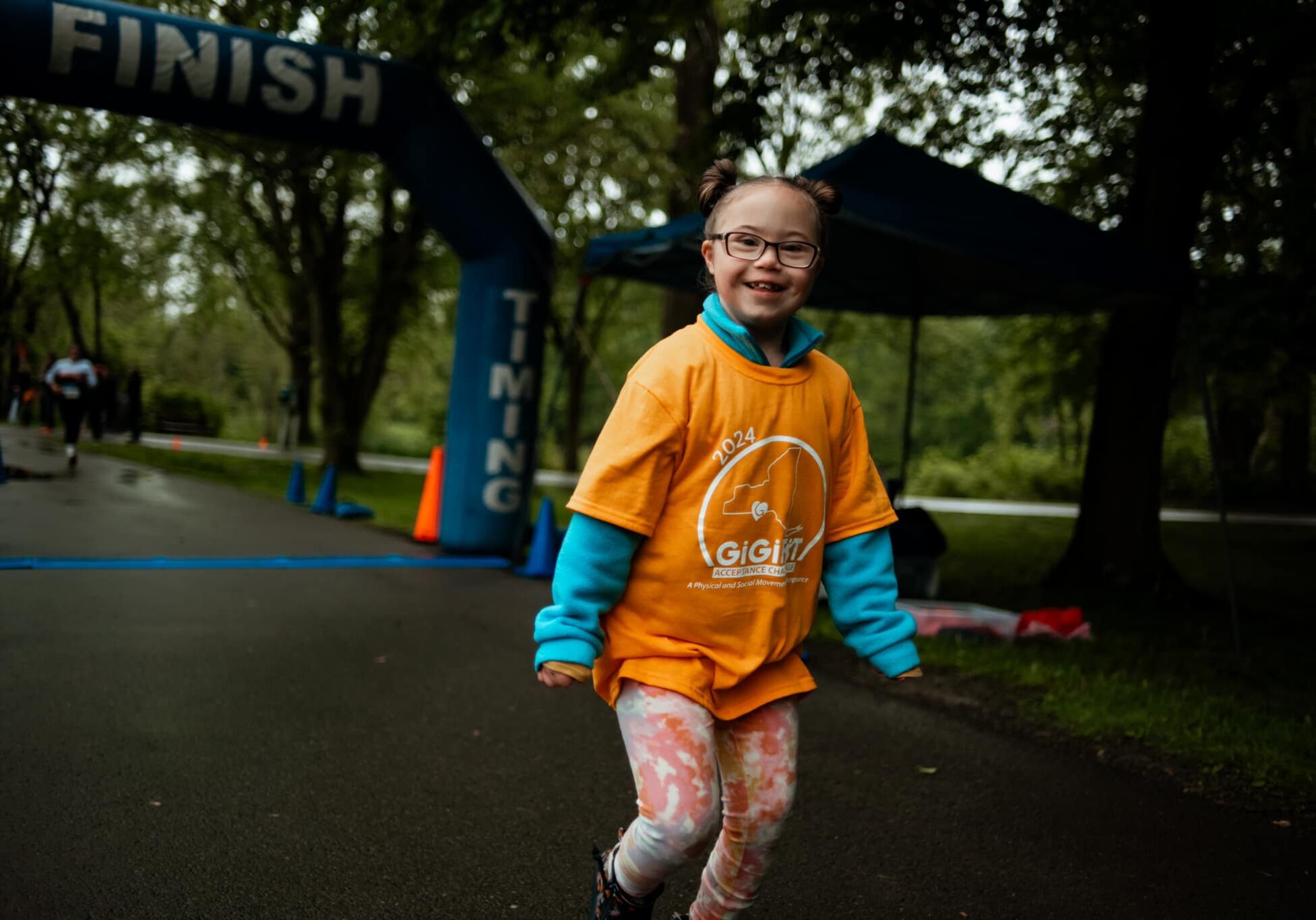 Finish line with little girl