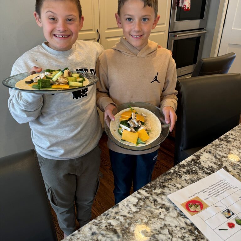 Drew and his brother show off their completed wraps!
