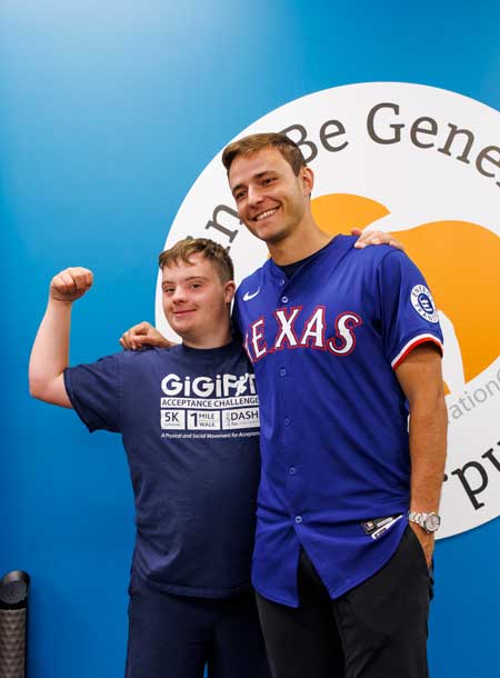 texas ranger with individual with down syndrome