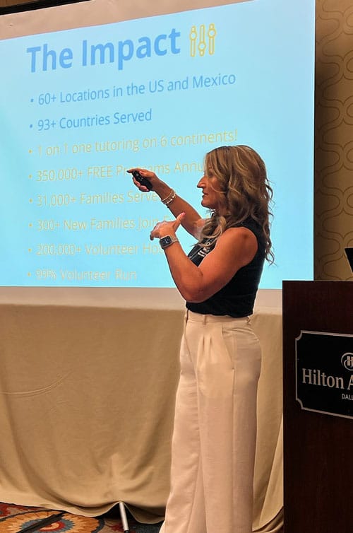 women giving a presentation