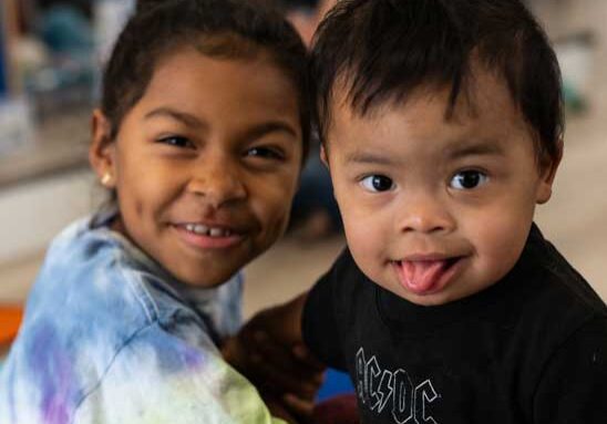 young kids smiling