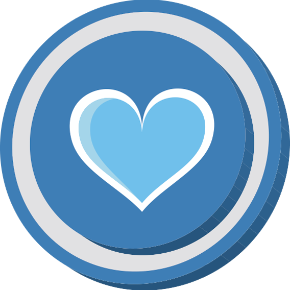 Blue heart - core values