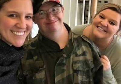 holly Holly Tonak( Director of Fort Wayne GiGi’s Playhouse), Matt (GiGi’s Participant), and Shelby volunteering at Shepherd’s House